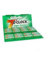 Gillette 7 O'Clock (100 Pack) Green Super Stainless Steel DE Blades