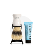 men-ü Barbiere White Shaving Brush *with FREE shave cream tube*