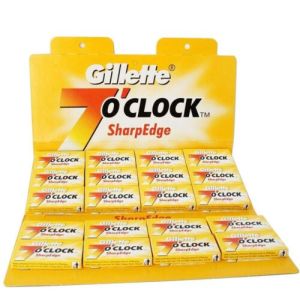 Gillette 7 O'Clock (100 Pack) Yellow Sharp DE Razor Blades