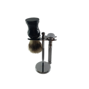 Shaving Stand 3 Piece Butterfly Safety Razor & Boar Brush