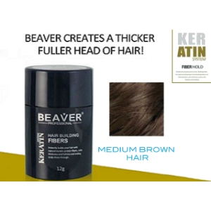 BEAVER Hair Building Fibers - Medium Brown 12g