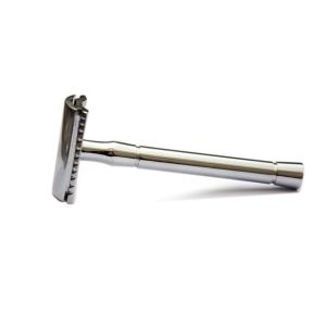 DE Safety Razor DE53 All Chrome Plain Handle with Case