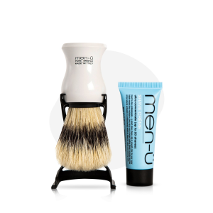 men-ü Barbiere White Shaving Brush *with FREE shave cream tube*