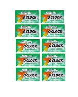 Gillette 7 O'Clock (50 Pack) Green Super Stainless Steel DE Blades