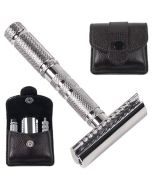 Parker Travel Safety Razor with Leather Pouch