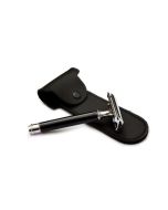 DE Safety Razor DE72 Black & Chrome Short Handle with Case